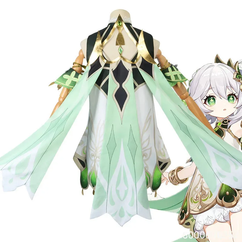Genshin Impact Nahida Lesser Lord Kusanali disfraz de Cosplay con peluca y vestido para Halloween y traje de fiesta para mujer gran oferta