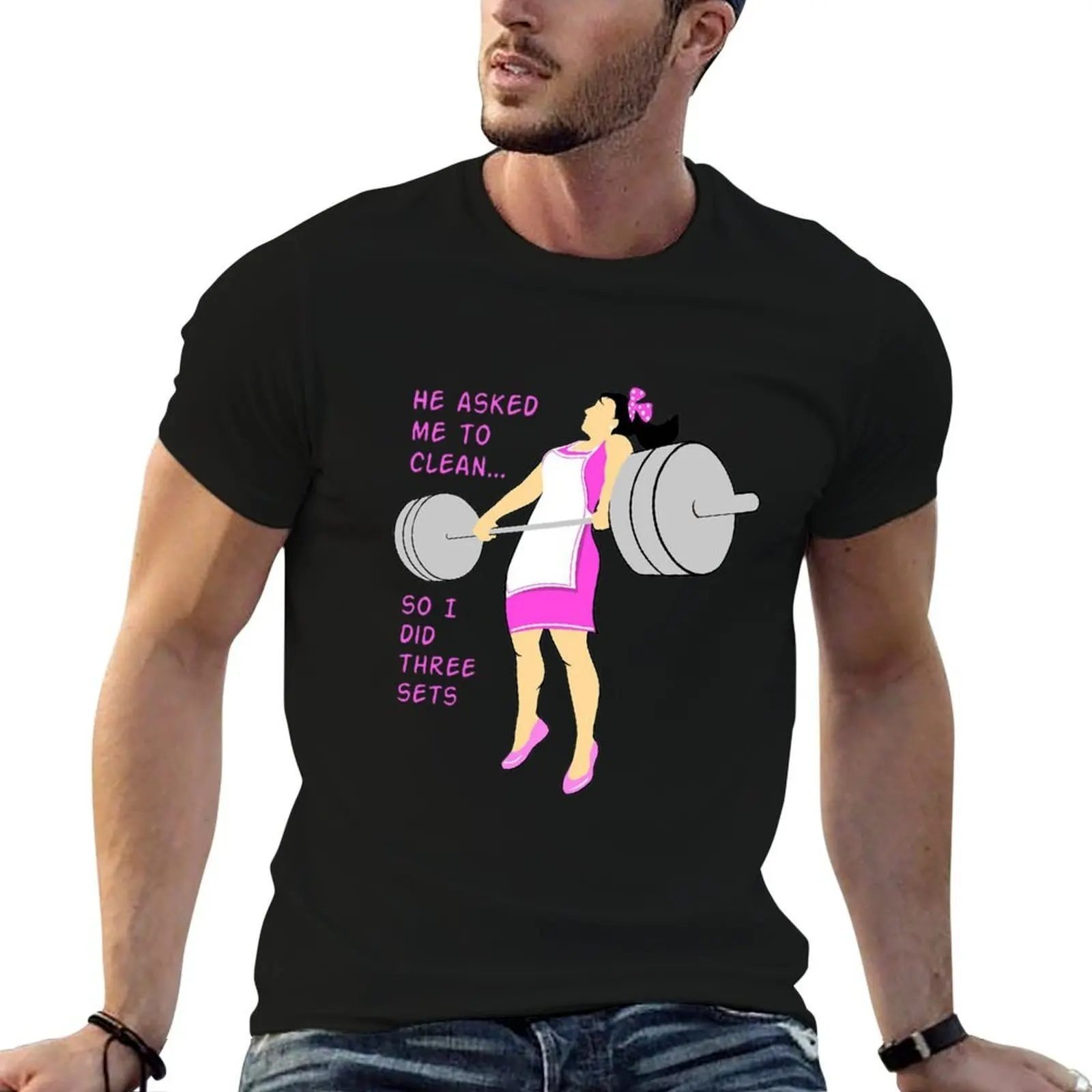 

Cleaning with weights T-Shirt t shirt for man t shirt man cotton T-Shirt