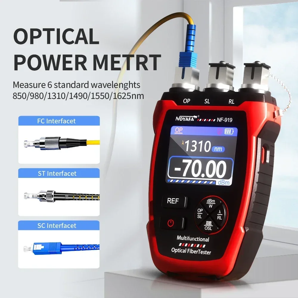 NOYAFA-probador de fibra óptica, medidor de potencia óptica, fuente de luz estable VFL REF, localizador Visual de fallos, medición de atenuación de luz