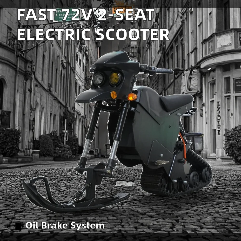Rs 5000W 72v 60a lithium battery adult electric snowmobile steel frame load-bearing 200kg