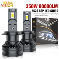 Dualvision 2 uds luces de coche H7 H4 H1 H8 H9 H11 9006 9005 9012 faros LED superbrillantes luz antiniebla de haz alto y bajo 6000K blanco 12V