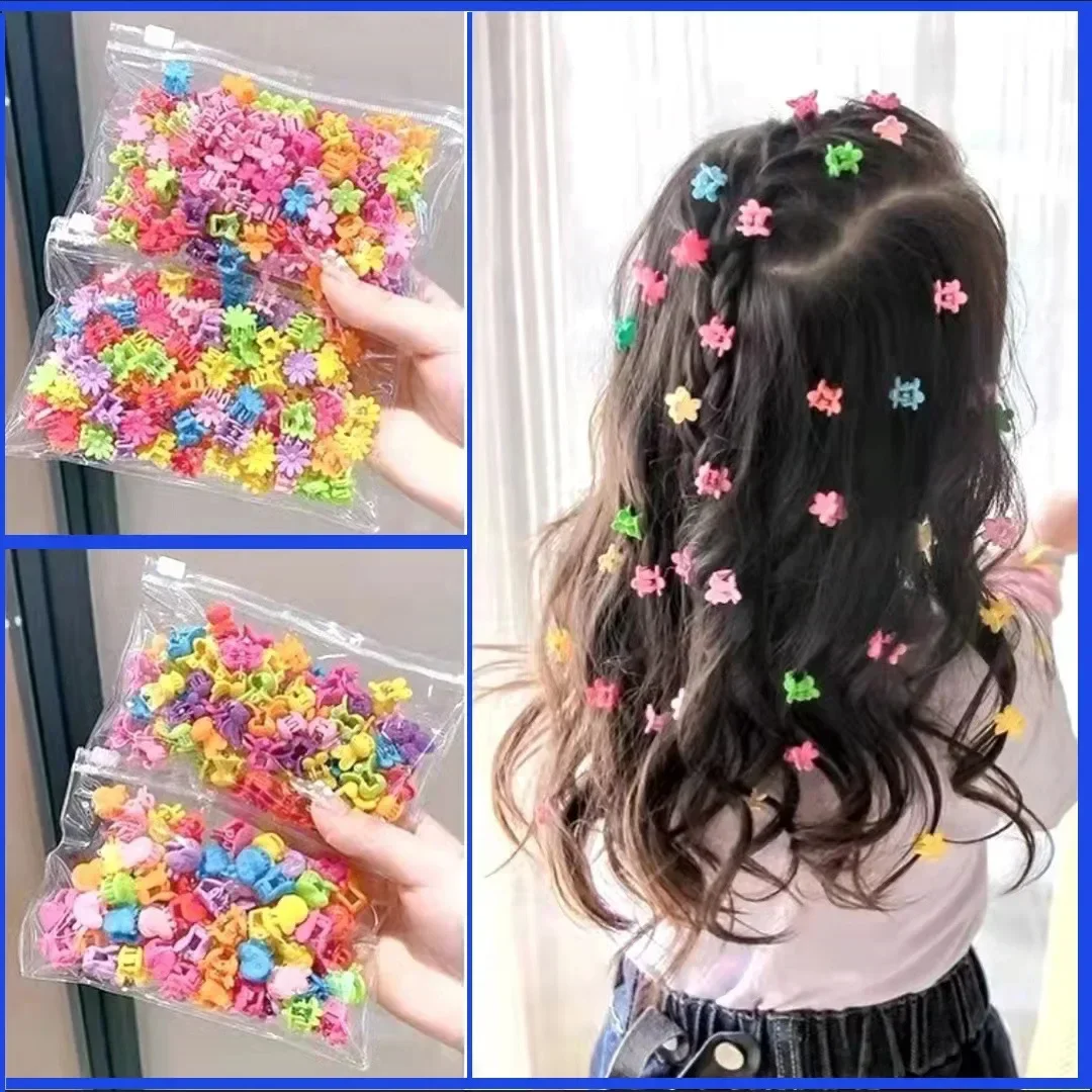 50PCS Floret Hair Clip Children Candy Color Baby Princess Hair Acccessories Mini Small Hair Claw Clips for Women Various