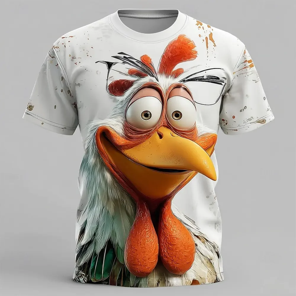 Men's Animal 3D Character T Shirt Short Sleeve T shirt 3D Print O-Neck Shirt Exaggerated Designer Party Street Casual Tee Tops