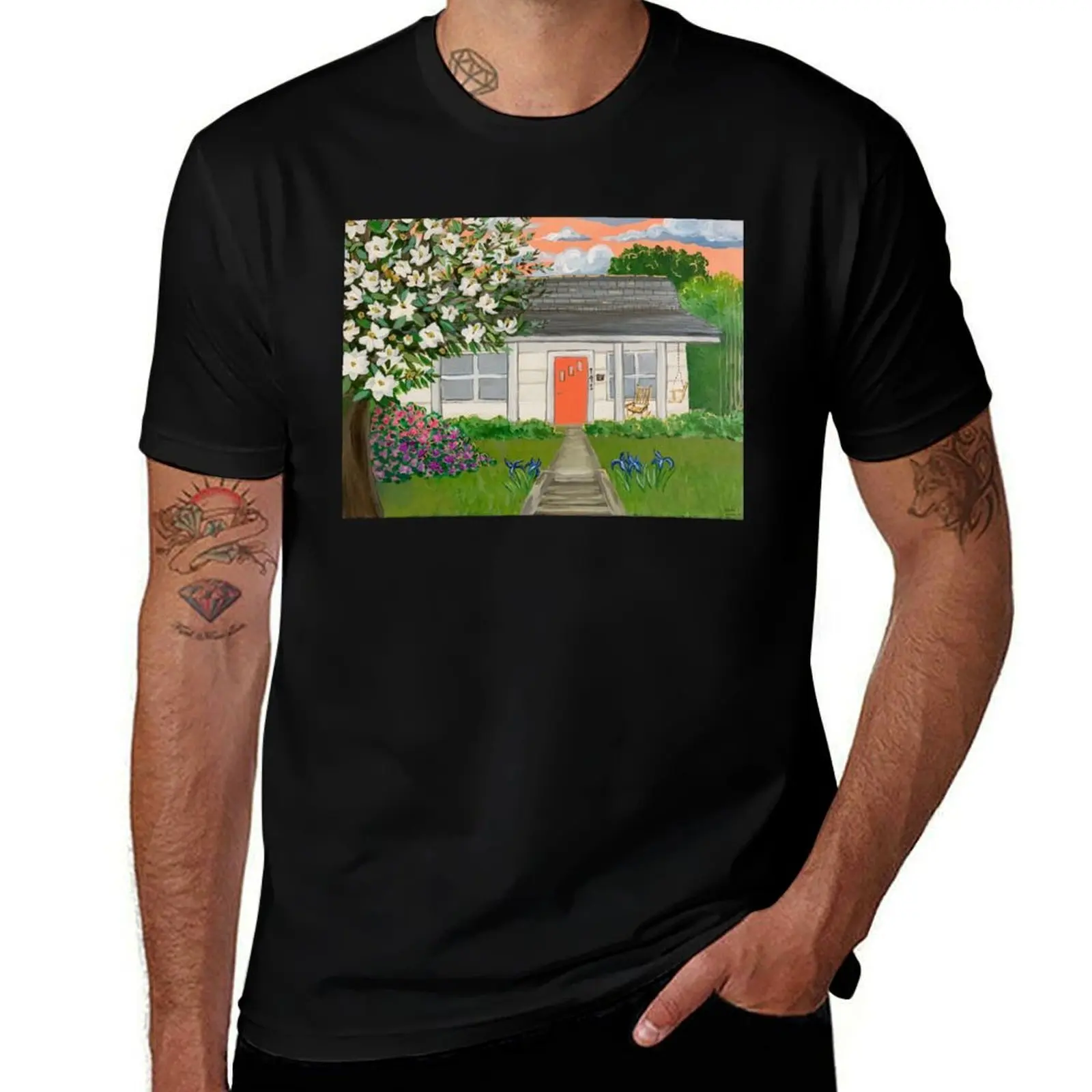 

Spring at Roberta and Harold's House T-Shirt new gifts and t-shirts summer top Man t-shirt mens clothes