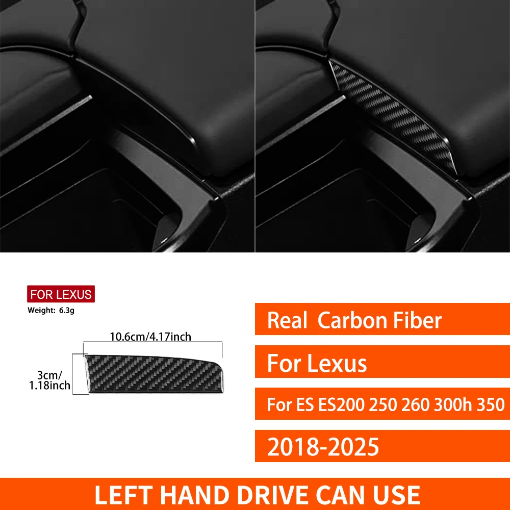 Für Lexus ES ES200 250 260 300h 350 200 2018-2025 Echte Carbonfaser-Aufkleber Mittelarmlehnenverkleidung Auto-Zubehör Dekorativ