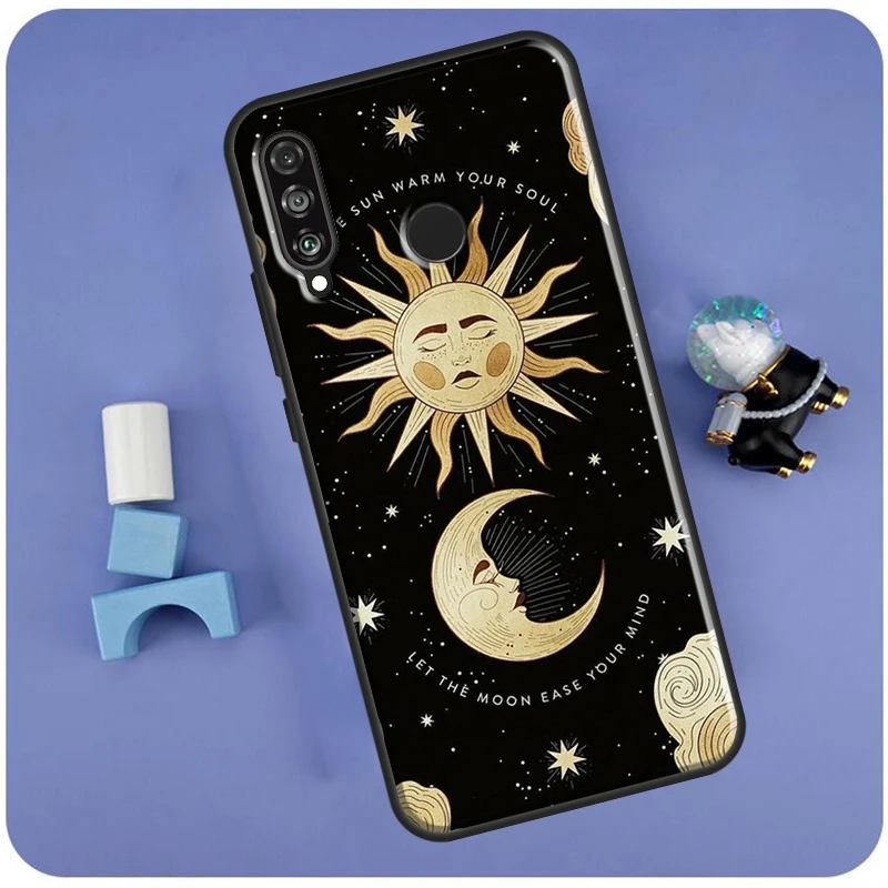 Hippie Sun and Moon Art For Huawei Nova 11i 3i 7i 8i Y91 Y60 Y70 Y61 Y90 Nova 11 Pro 10 9 SE P20 P40 P30 Lite Case