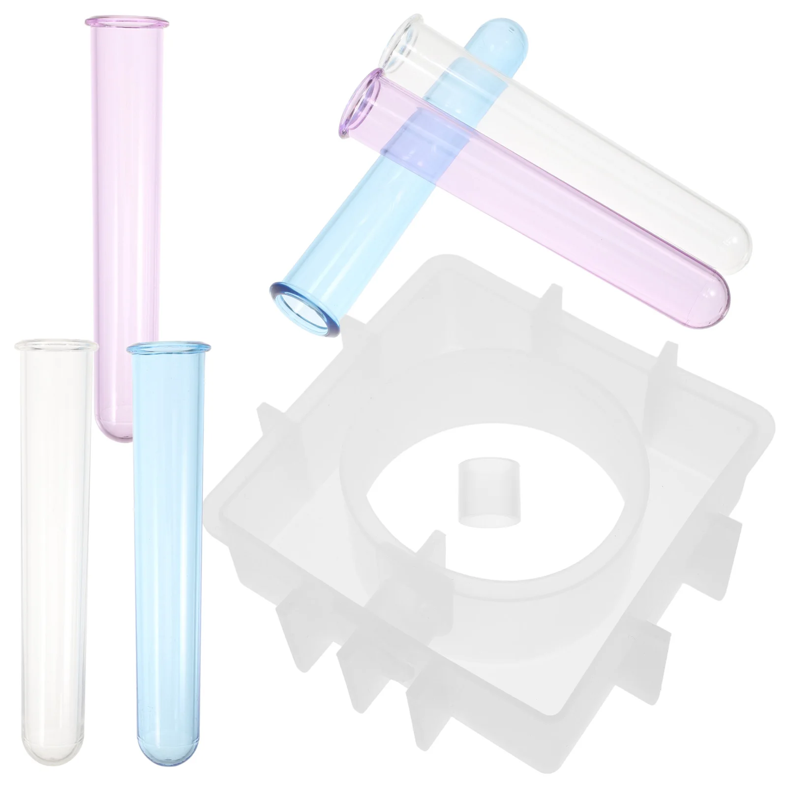 

1 set Vase Creative Water Accessory Holder Base Tube Rack Making Plant Test Tube Rack Making Mold Test Reusable