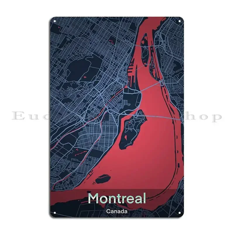 Montreal Metal Sign Garage Mural Cinema Designer Wall Decor Tin Sign Poster