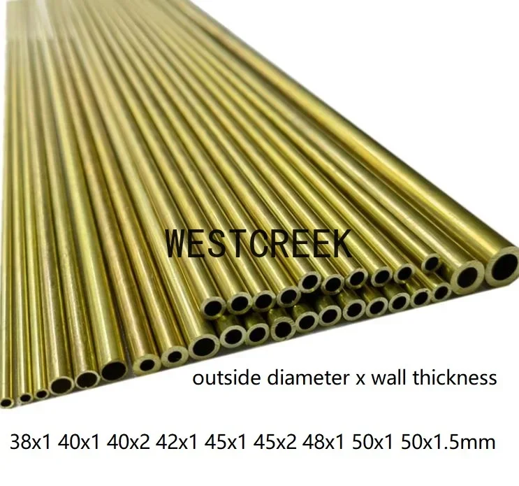 

WESTCREEK 38x1 40x1 40x2 42x1 45x1 45x2 48x1 50x1 50x1.5mm H62 Capillary brass tube yellow brass pipe brass tubing sleeve