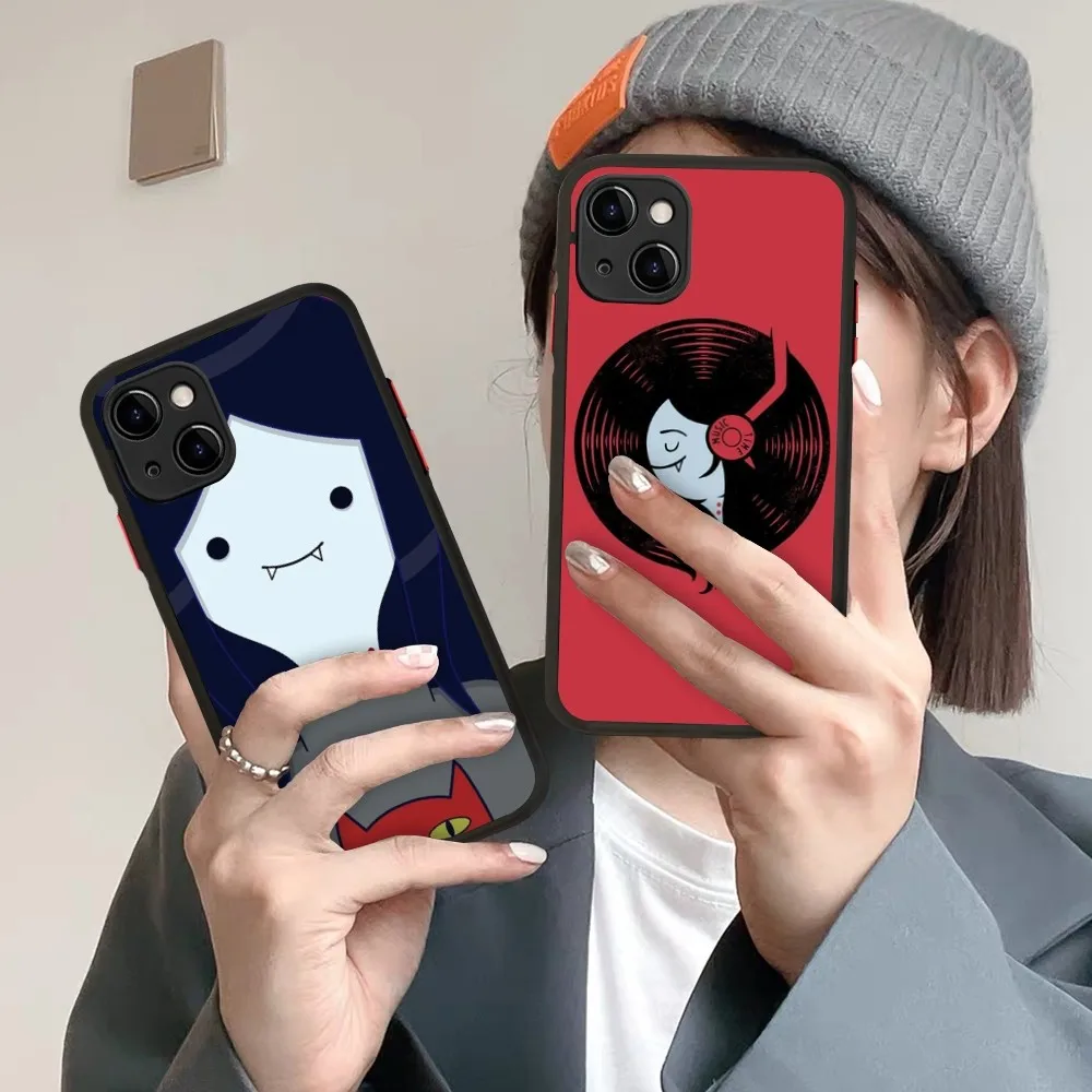 A-Adventure T-Time M-Marceline Phone Case For IPhone 14 X XR XS 7 8 Plus 11 12 13 Pro MAX 13mini Matte Shockproof Case