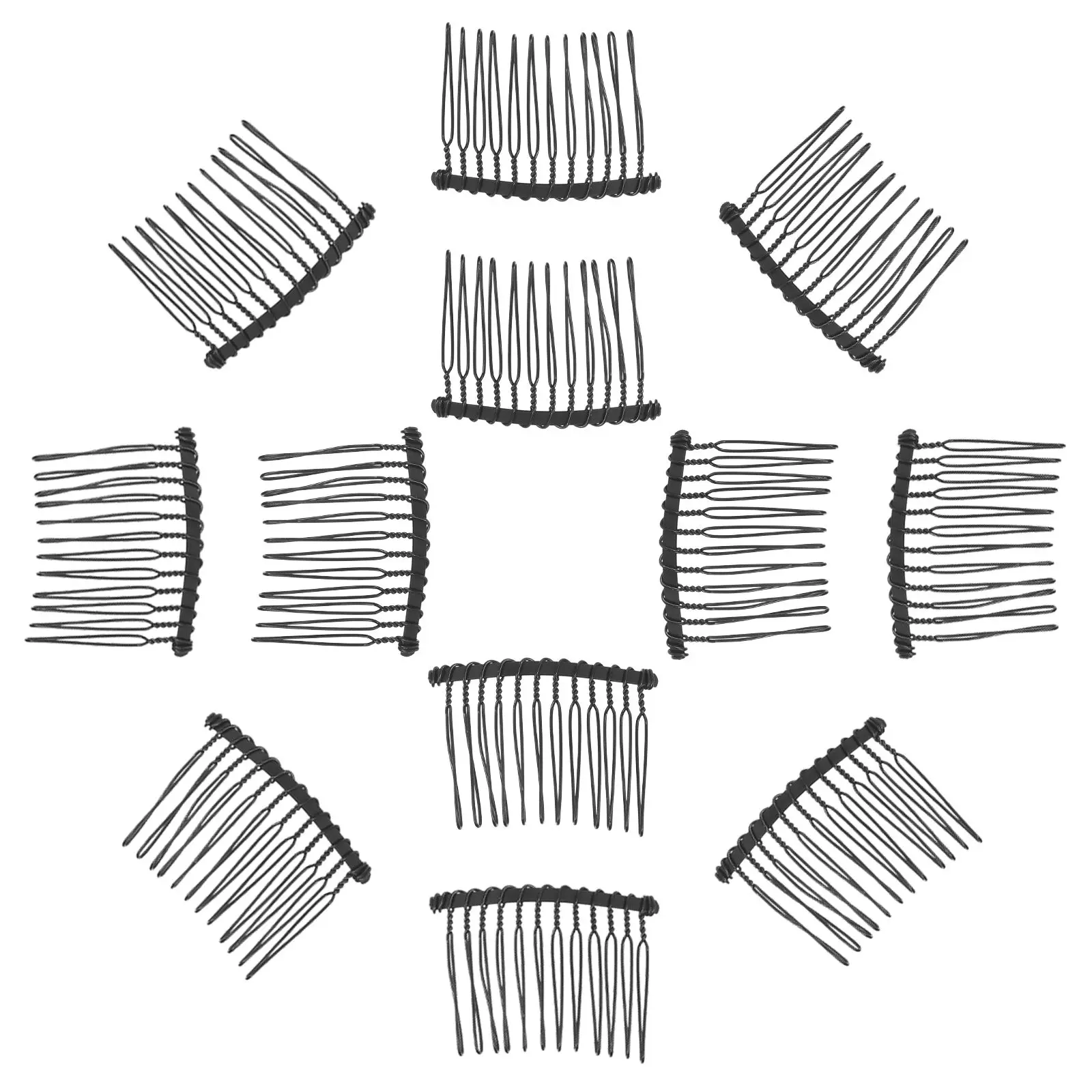 

25 шт., боковые гребни с зубцами для женщин, эластичные металлические свадебные волосы, черные свадебные боковые гребни для волос для женщин, французский стиль
