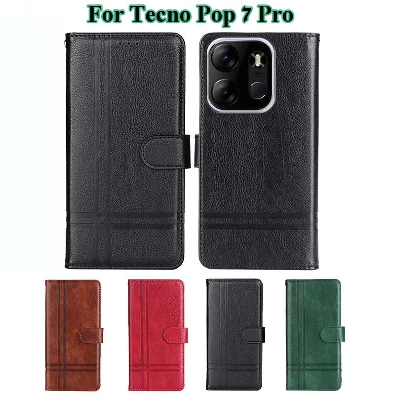 

Leather Case For Tecno Pop 7 Pro BF7 Coque Wallet Flip Phone Capa Cover For Capinha De Celular Tecno Spark Go 2023 Hoesje Shell
