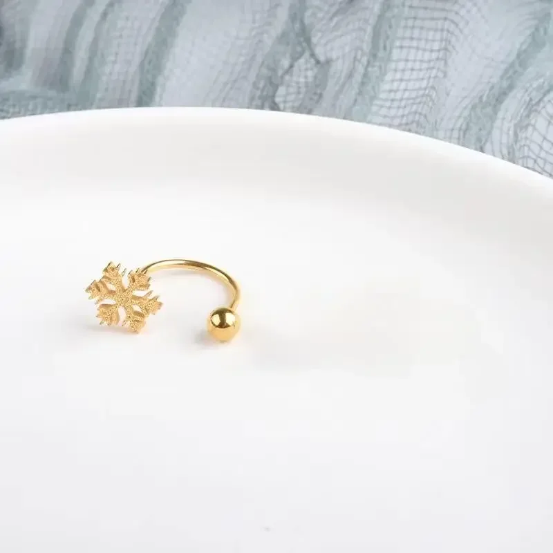 الفولاذ المقاوم للصدأ ليتل هوب أقراط للنساء صغيرة ندفة الثلج المسمار المشبك الغضروف أقراط ثقب المجوهرات #6