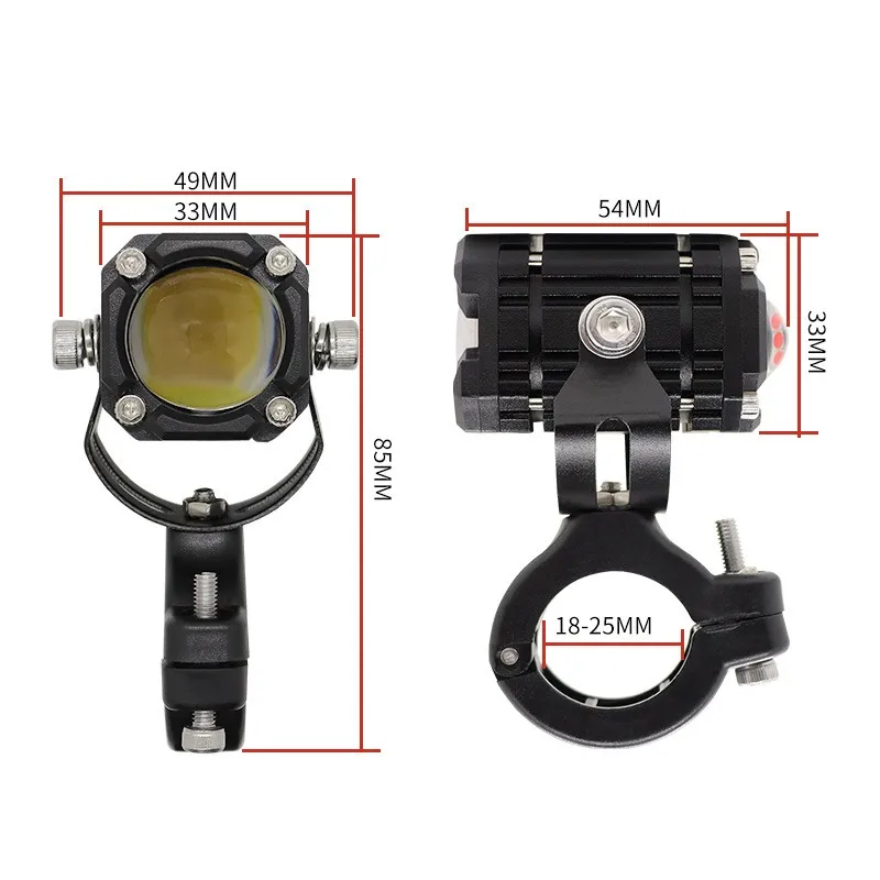 Interruttore fendinebbia a LED per moto ATV Driving fendinebbia faretto ausiliario lente per proiettore Super luminoso a quattro modelli con Mini