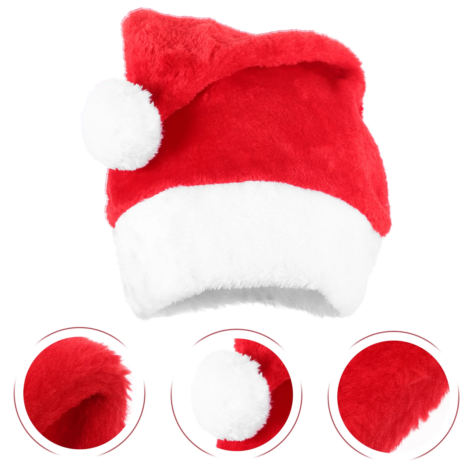 

Christmas Decorations Plush Santa Hat Gift Party Supplies Claus Comfortable Caps Red Adults Men and Women