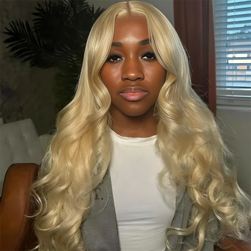 30 40 Inch 613 Honey Blonde Color 13x6 HD Lace Frontal Body Wave Human Hair Wig 200 Density Glueles 13X4 Front Wig For Women