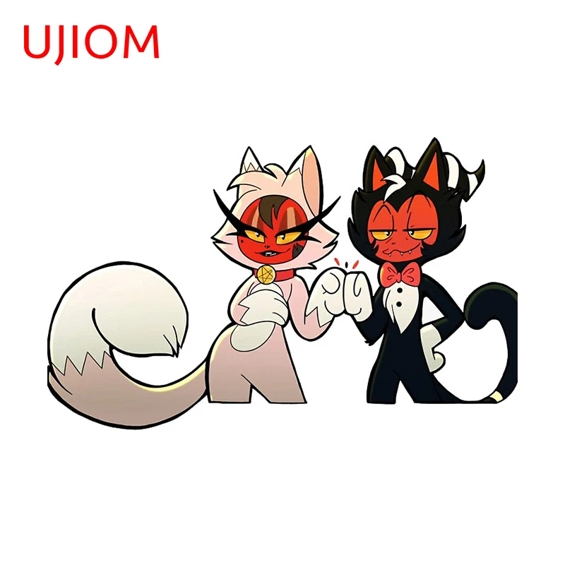 UJIOM 13cm X 12.9cm Cat Millie Devil Wall Stickers Vinyl Waterproof Kids Room Baby Nursery Room Decal Cupboard Mural