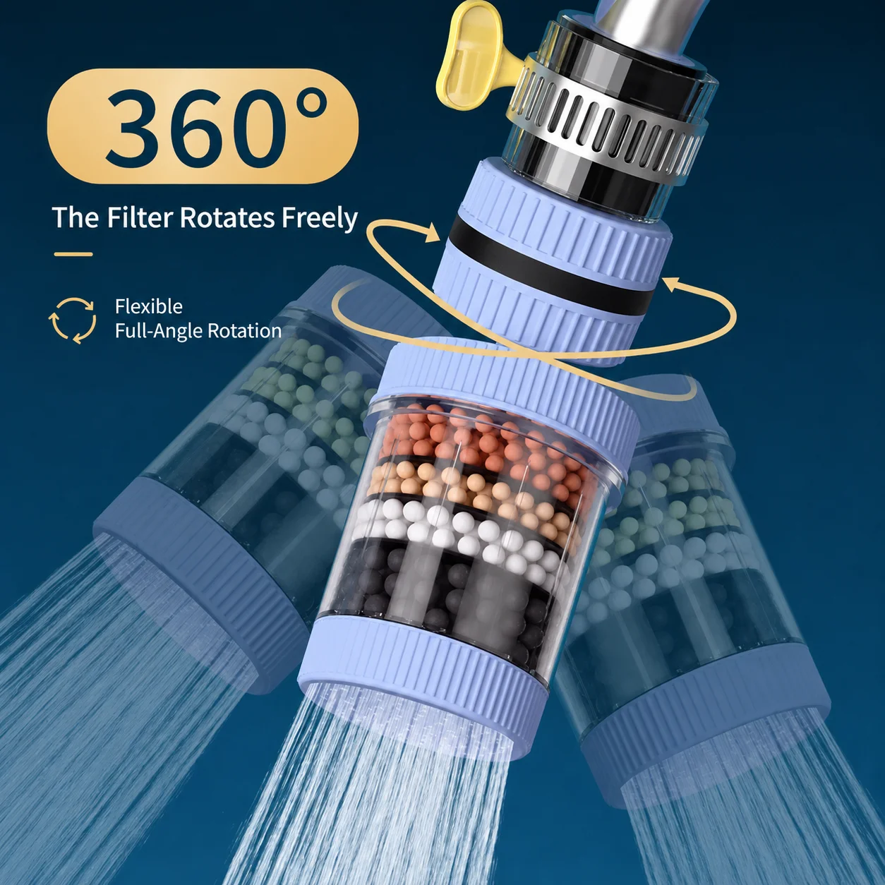 Flexible Faucet Extender with Filter, 360° Bendable Anti-Splash Tap Nozzle, Kitchen Sink Water Purifier Aerator Extension Tube