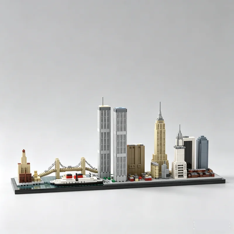 1950PCS New York City Skyline MOC Creative Architecture Model Custom Puzzles DIY Assembly Educational Toy Gifts Building Blocks