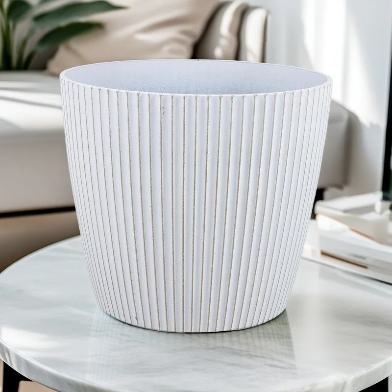 Amazon round plastic flower pot succulent retro white multi-specification desktop succulent planting flower pot exclusively for