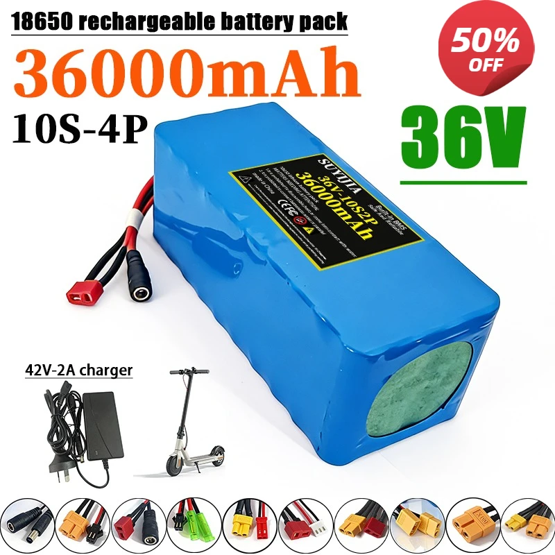 

Новый аккумуляторный блок 36В 18650, 10S4P-36000мАч, со встроенной платой защиты BMS, поддерживает зарядное устройство 42В 42В-2А.