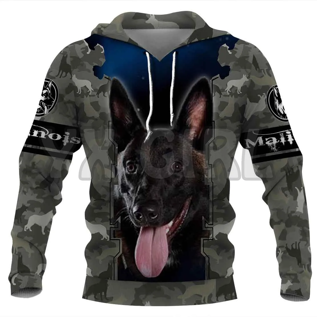 Camouflage Bull Mastiff  3D Printed Hoodies  Unisex Pullovers Funny Dog Hoodie Casual Street Tracksuit