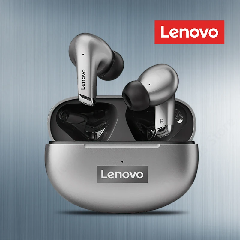 Imagem -02 - Original 10 Peças Lenovo Lp5 Fones de Ouvido sem Fio Bluetooth Alta Fidelidade Música Fone com Microfone Esportes à Prova Dheadconjunto Água 100