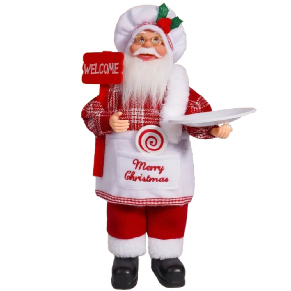 

Themed Party Decor 3D Santa Claus Doll 12 Inch Creative Standing Santa Doll Cute Cartoon Christmas Ornament Birthday Gifts