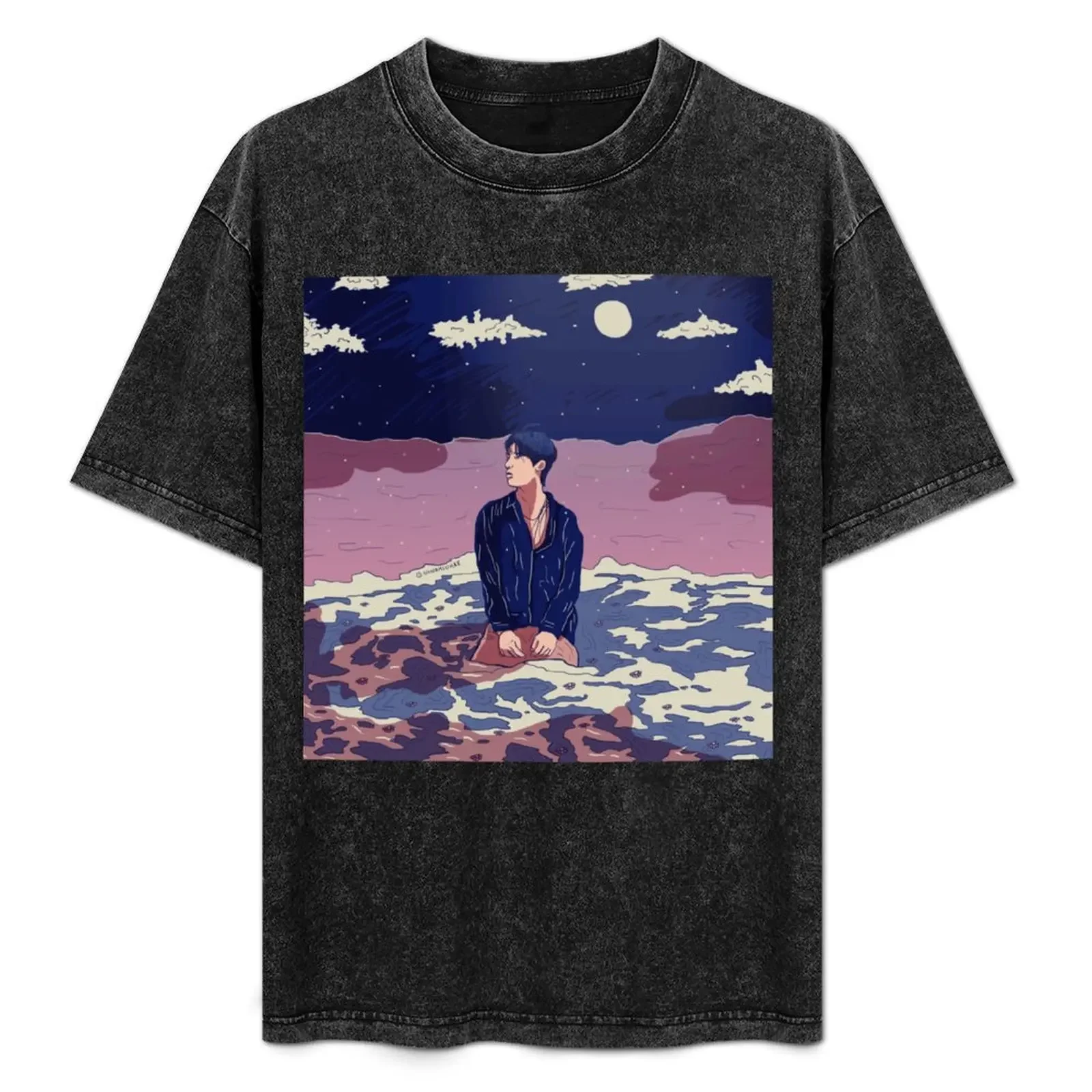 

B.I Hanbin Waterfall K-POP Korea Solo T-Shirt shirts graphic tees graphics tees men graphic t shirts