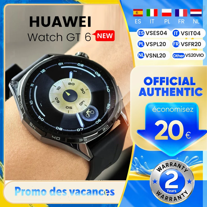 Nuevo Reloj Inteligente Huawei WATCH GT6 de 46 mm, Pantalla AMOLED de 1.47 Pulgadas, 21 Días de Duración de la Batería, Resistencia al Agua de 5 ATM
