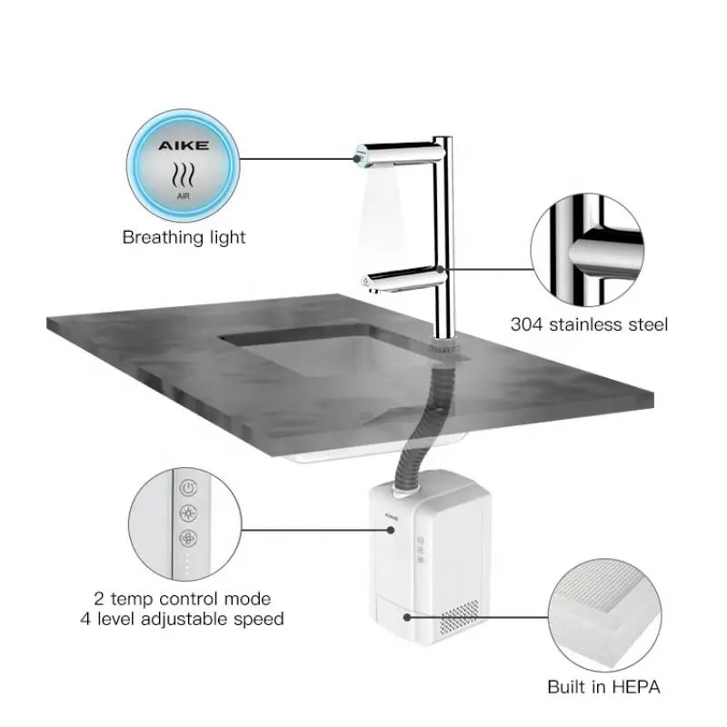 AIKE عالية السرعة مجفف يدوي هوائي مجففات الحمام قوية الإبداعية صنبور 2 في 1 تصميم التلقائي غسل اليدين وتجفيف مجفف