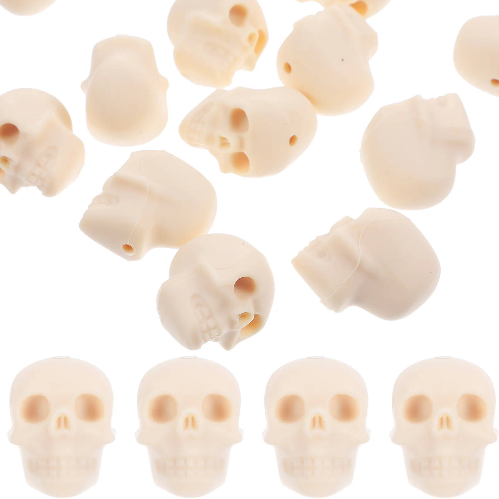 20Pcs Skull Charms Silicone Beads DIY Skull Spacers for Bracelet Necklace Jewelry Making Craft Supplies DIY Beads