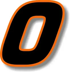 Car Sticker Exterior Accessories Car Custom Race Number Square Font Black with Orange Border Sticker Graphic