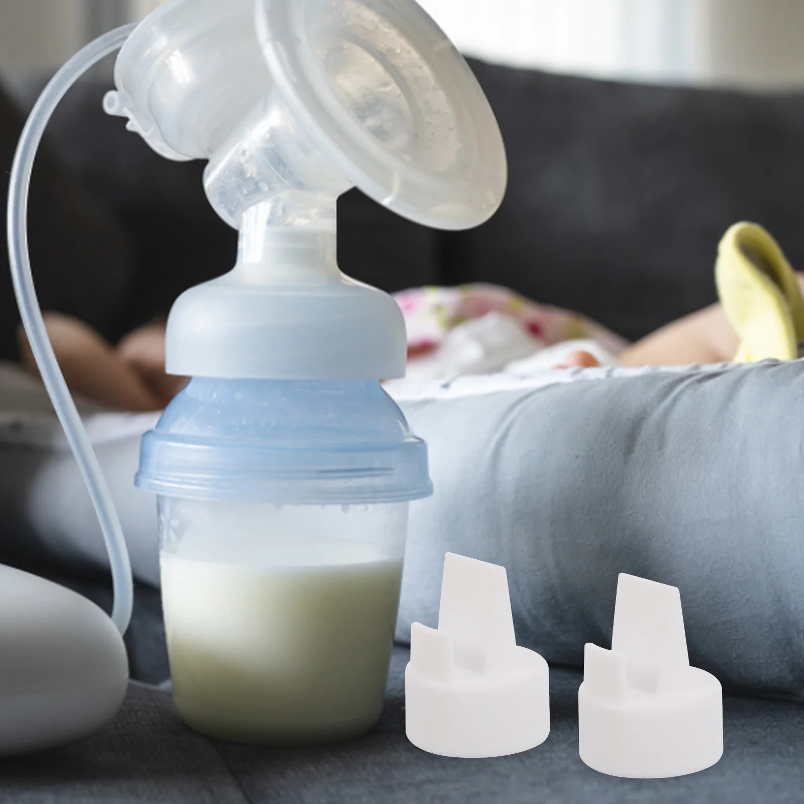 2 шт. силиконовые клапаны для молокоотсосов, прочная конструкция с защитой от обратного потока, практичные аксессуары, легко чистящиеся детали насоса