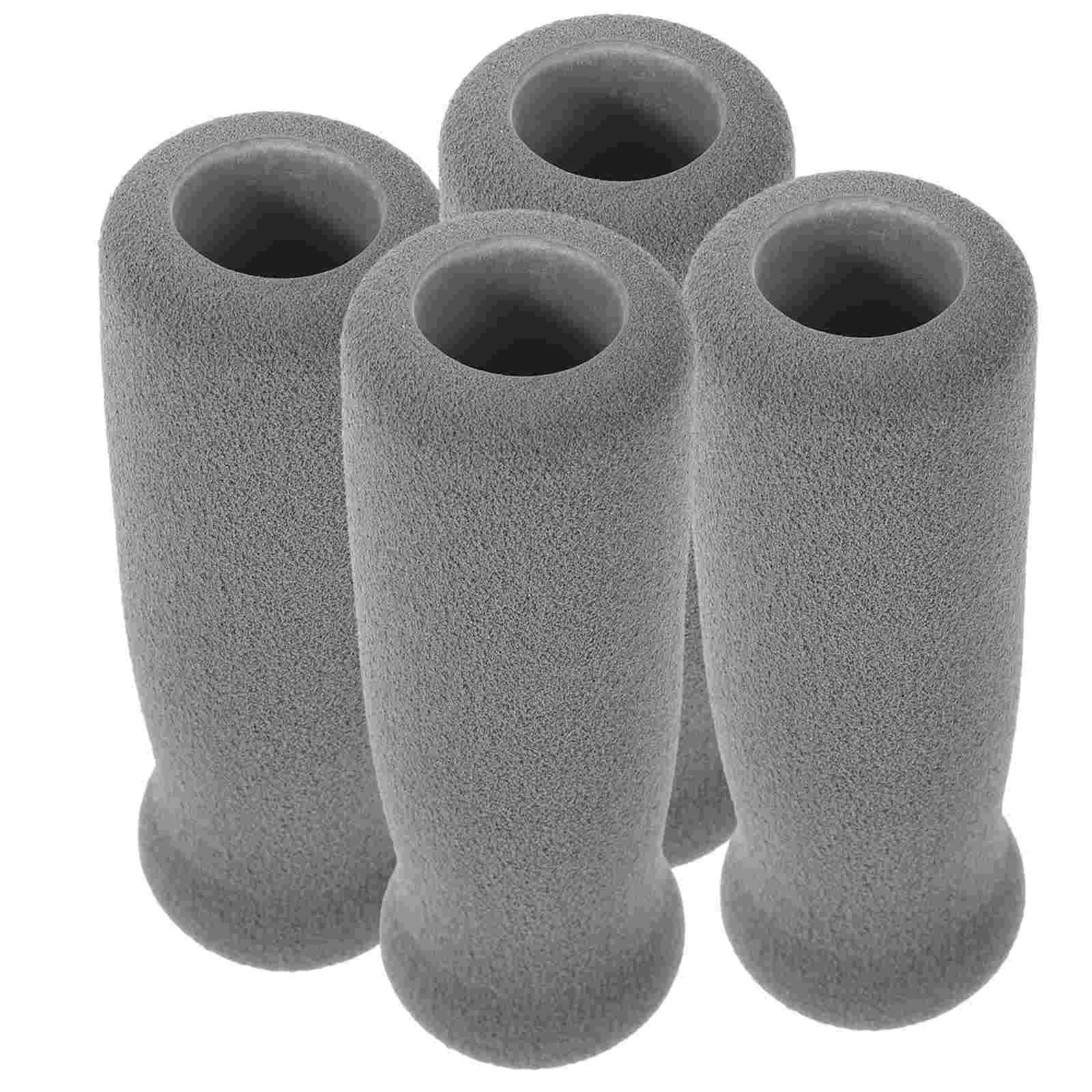 

4 Pcs Reusable Crutch Grips Walking Aids Wooden Thicken Handle Sponge Elderly Cane Seniors Handles Man