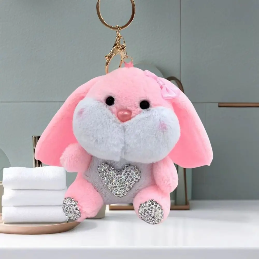 Chubby Big Eared Rabbit Plush Keyring Stuffed Lovely Rabbit Plush Doll Keychain Cute Decoration Rabbit Plush Pendant Plush Toys