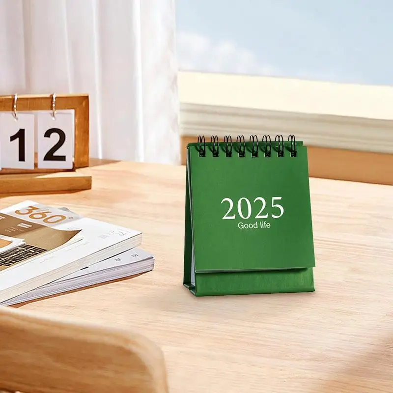 

Desk Calendar Small Standing 360 Degree Page Turning Small Desk Calendar 2025 Flipping Calendar For Classroom Portable Small