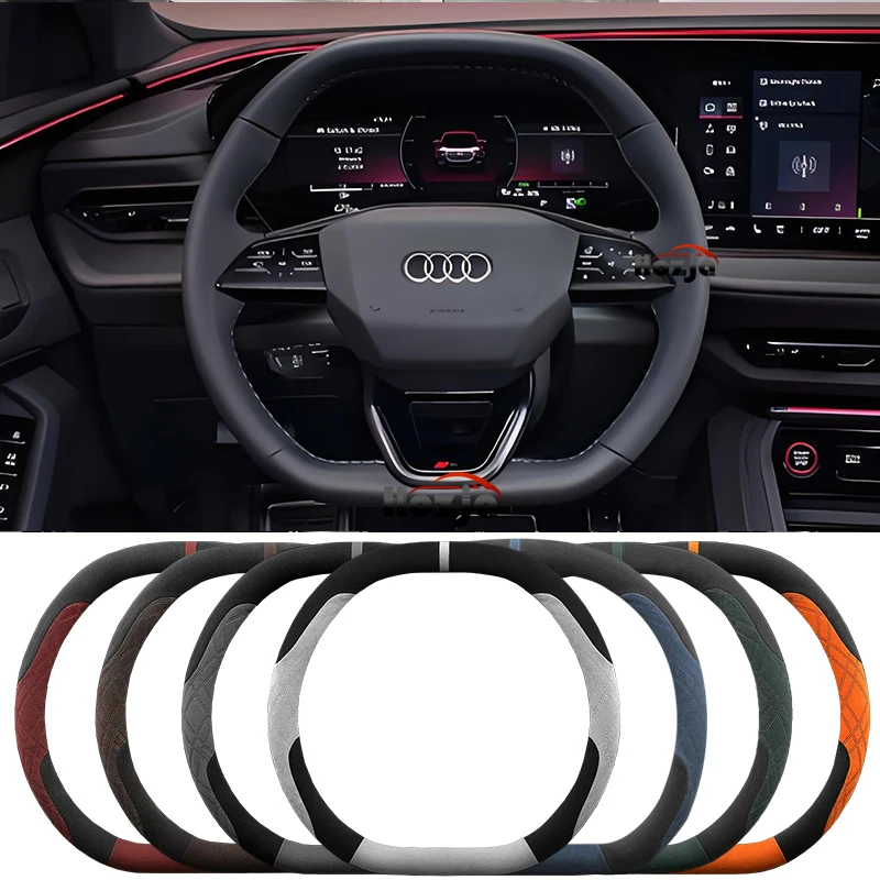 

Suede Leather Car Steering Wheel Cover for Audi A3 SQ5 S5 RS3 Q5 A5 S LINE 2025 2026 Car-styling Auto Accessories