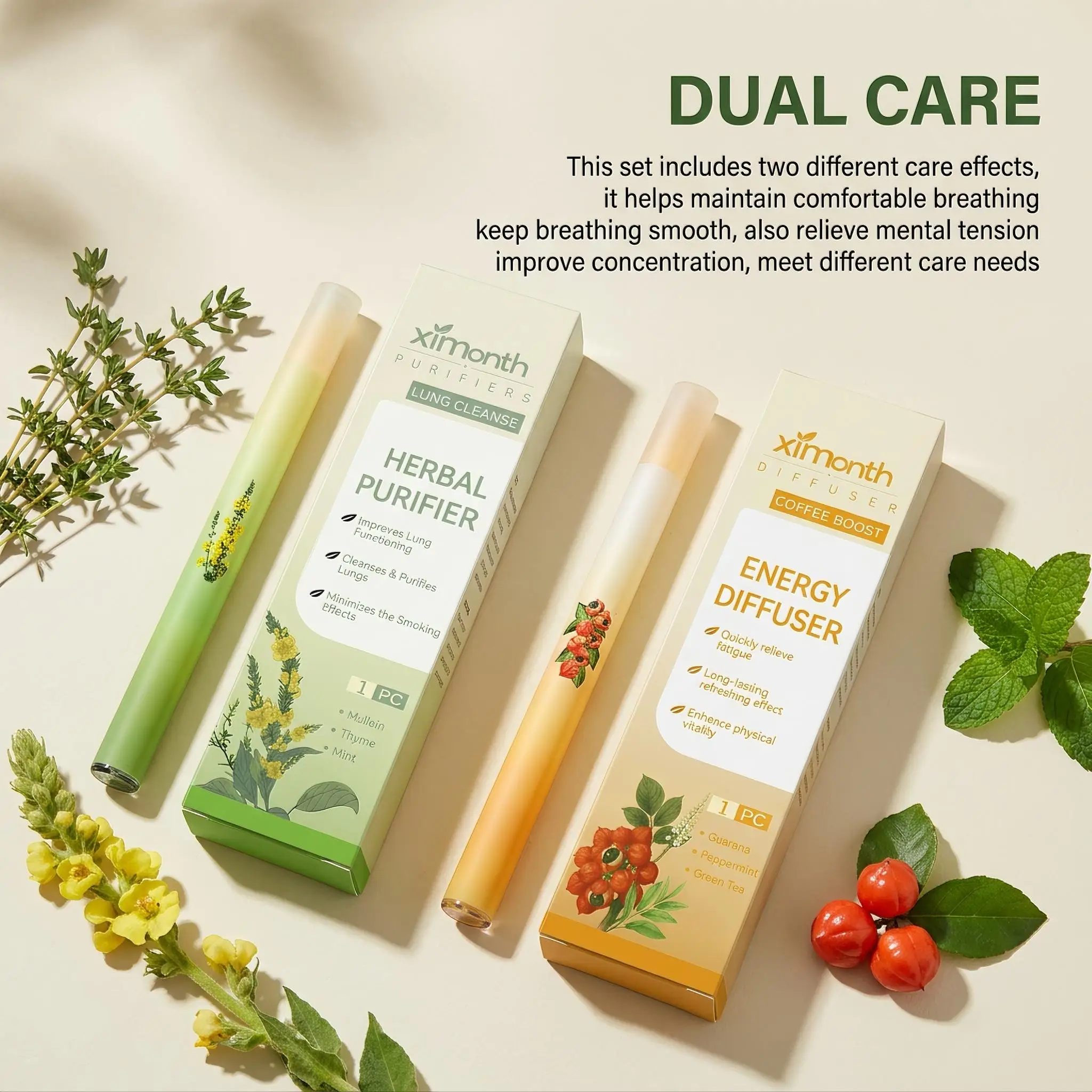 Herbal Diffusion Pen Boost Clear Breathing Lung Cleansing Inhaler Stick Relief Fatigue Enhance Body Health Herbal Diffusion Puff