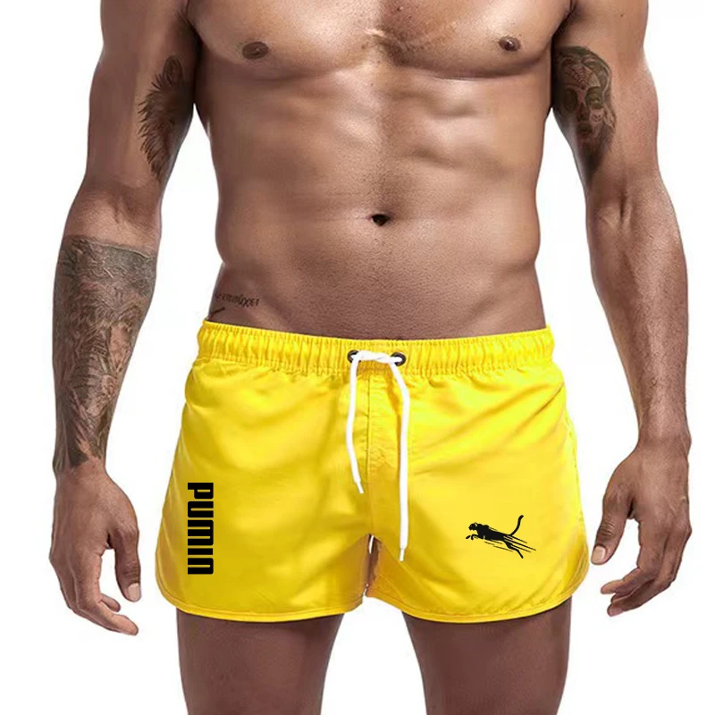 

Summer Men's Beach Fitness Fashion Men's Gym Fitness Sports Shorts Casual Slim Cool Men's Quick Dry Board Shorts Swim Shorts