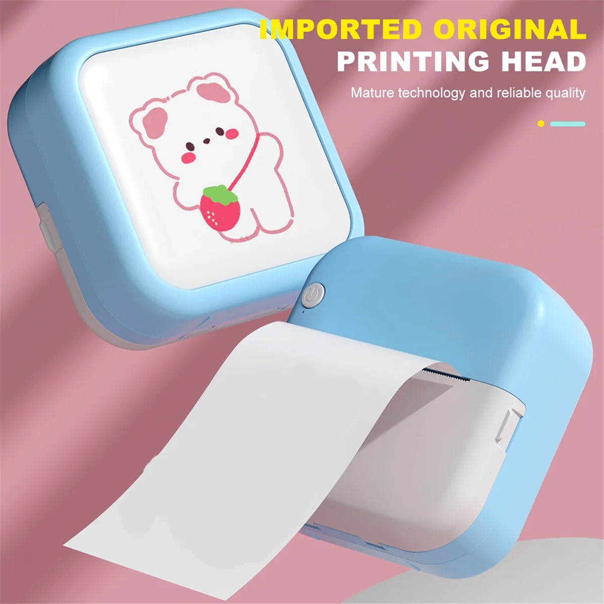 A56XQ Portable Mini Pocket Printer Note Photo Label Memo Printing Bluetooth Wireless Inkless Thermal Printer 200dpi Pink