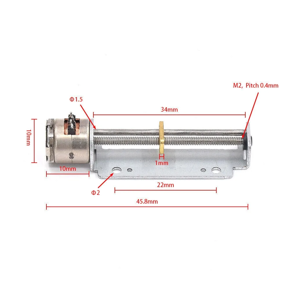 Micro 10mm 2-Phase 4-Wire Stepper Motor Mini 32mm Stroke Linear Actuator Stepping Motor Precision Linear Screw Slider Nut Motor