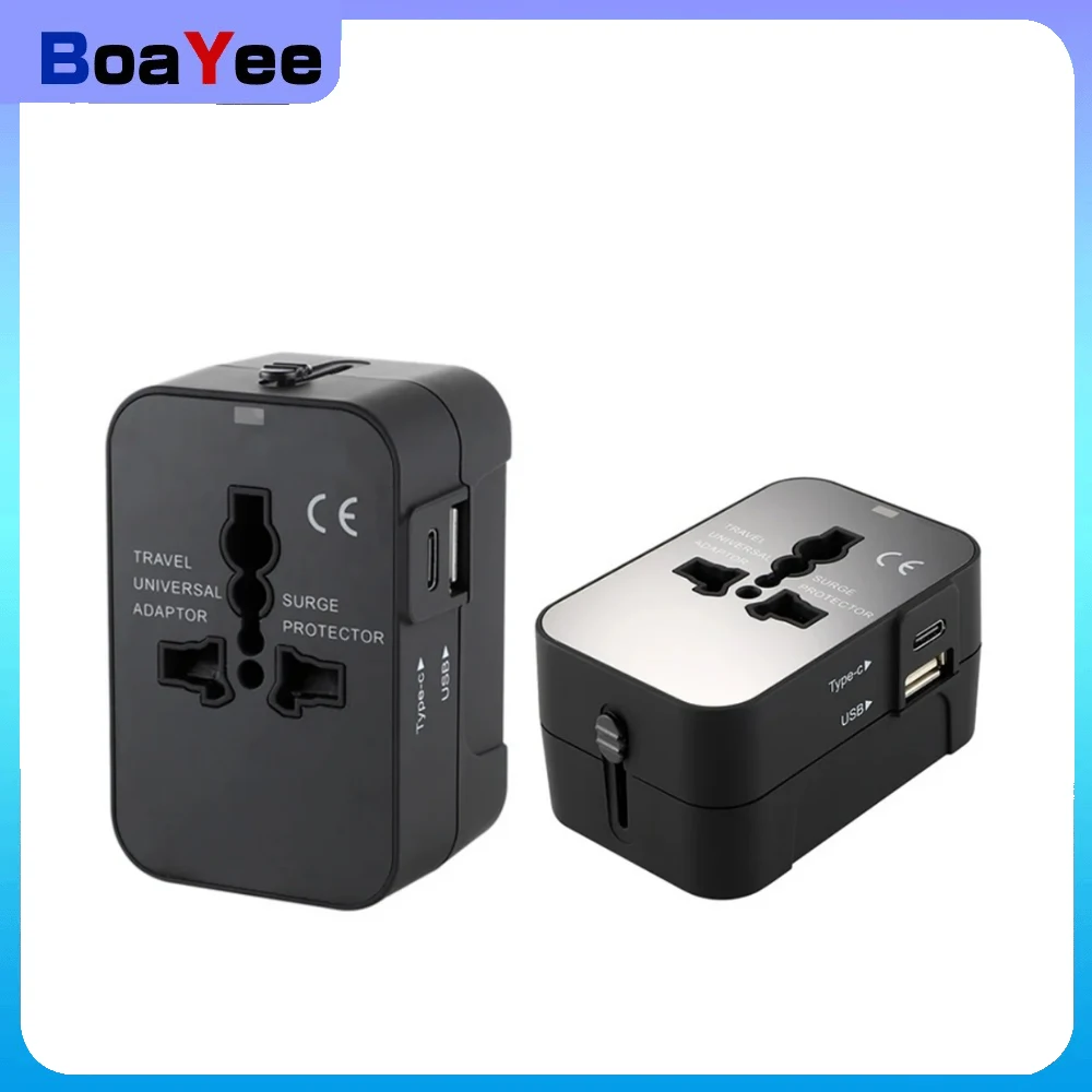

Universal Travel Adapter EU UK US AU AC Power Charger Adapter Outlet Converter Socket Plug Adaptor Connector with Dual USB Ports