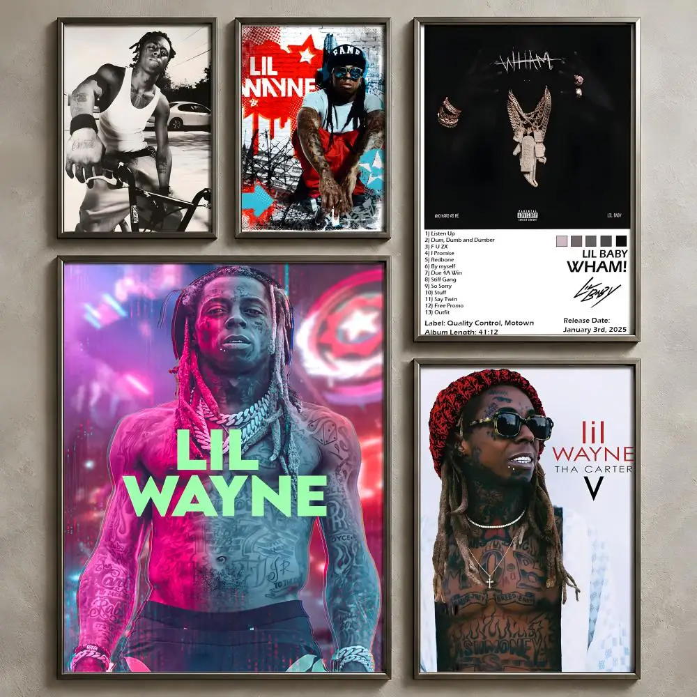Rapper L-Lil Wayne-E Poster Vintage Self Adhesive PP Wall Art Home Bar Bedroom Decor Gift