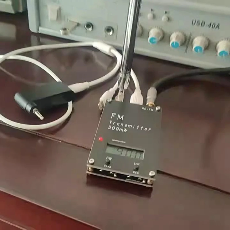 Transmisor FM de 2000M, 0,5 W, pantalla LED, 76-108Mhz, apto para transmisión de Radio DSP, receptor de estación de Radio para Campus