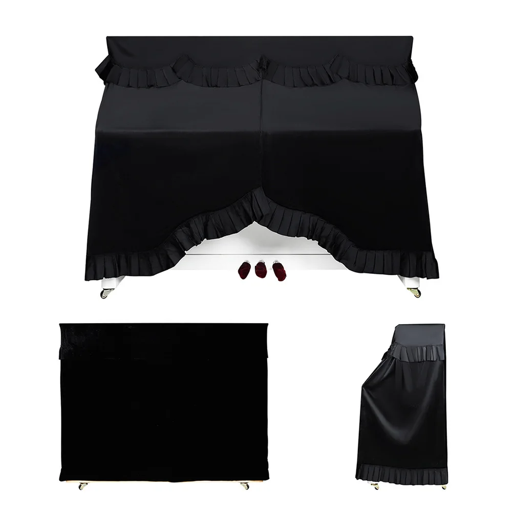 

Piano Full Coverage Protective Cover Velour Fabric Household Piano Suitable for Upright Electric Pianos