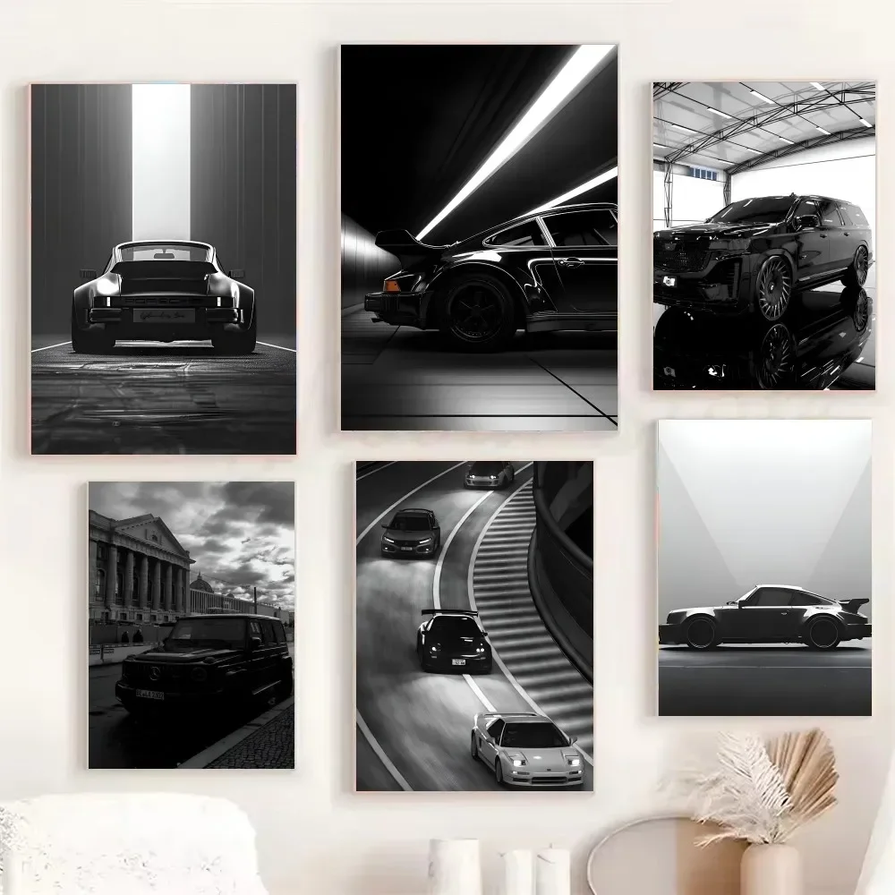Now Black and White Luxury Car Photography Like Wall Art, HD Canvas Print Posters, Home, Living Room, Room Decoration