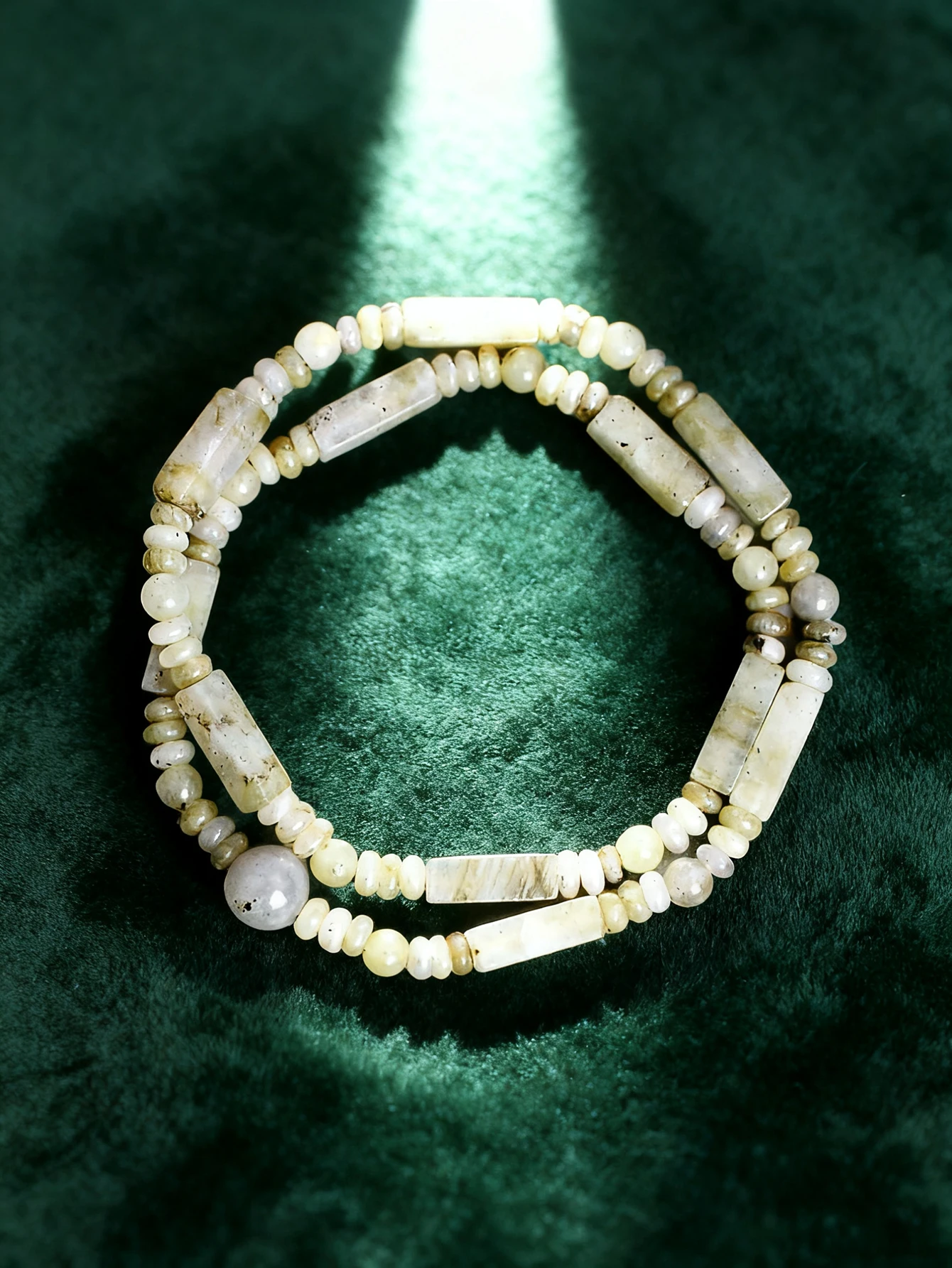 

Grey Labradorite Double Layer Bracelet with Abacus & Rectangle Beads for Spiritual Balance Natural Stone Healing Vigour Jewelry