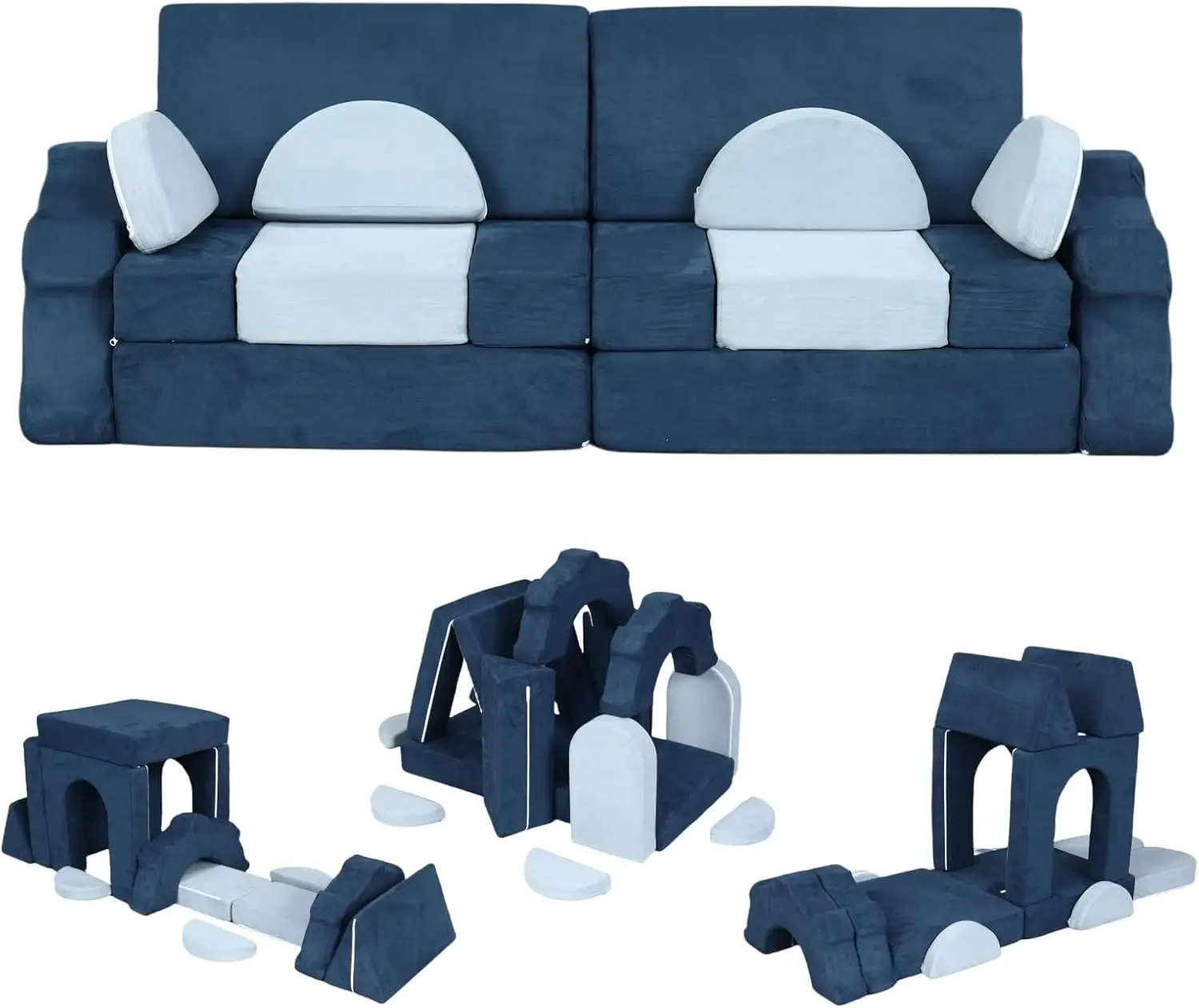 14  Modular Kids Play Couch, Nugget Couch Building Fort, Child Sectional Sofa, Toddler Versatile Couch for Playroom Bedroom, Con