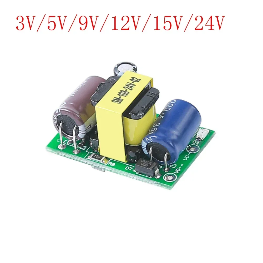 

AC to DC Step-Down Power Supply Module AC85-264V to DC 3V 5V 9V 12V 15V 24V Buck Power Circuit Board 0.25A-1A AC-DC Converter